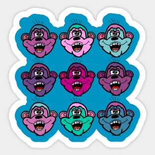 Monkey heads Sticker